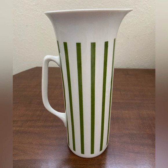 Schmid Other - Vintage Lagardo Tackett for Schmid White with Green Stripe Porcelain Pitcher MCM